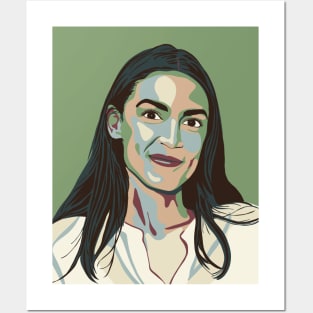 Alexandria Ocasio-Cortez Colorful Portrait Posters and Art